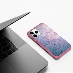 Чехол iPhone 11 Pro матовый Градиентный вьюнок, цвет: 3D-малиновый — фото 2