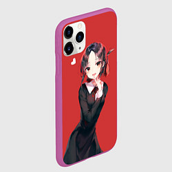 Чехол iPhone 11 Pro матовый Сердечко Кагуи, цвет: 3D-фиолетовый — фото 2