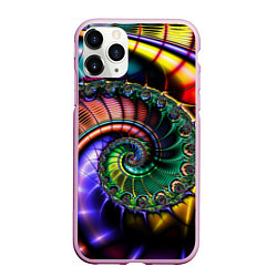 Чехол iPhone 11 Pro матовый Красочная фрактальная спираль Colorful fractal spi