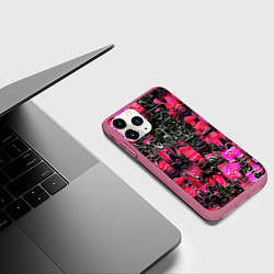 Чехол iPhone 11 Pro матовый РАЗНОЦВЕТНАЯ ВОЛНА, цвет: 3D-малиновый — фото 2