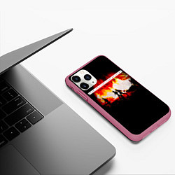 Чехол iPhone 11 Pro матовый This Is Not A Drill - Rage Against the Machine, цвет: 3D-малиновый — фото 2