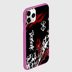 Чехол iPhone 11 Pro матовый BERSERK BLACK MASK - БЕРСЕРК ЧЁРНАЯ МАСКА, цвет: 3D-фиолетовый — фото 2