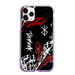 Чехол iPhone 11 Pro матовый BERSERK BLACK MASK - БЕРСЕРК ЧЁРНАЯ МАСКА, цвет: 3D-светло-сиреневый