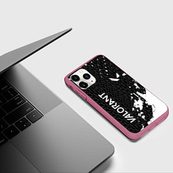 Чехол iPhone 11 Pro матовый Valorant - Паттерн надписи, цвет: 3D-малиновый — фото 2