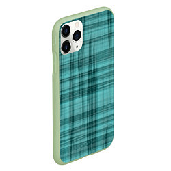 Чехол iPhone 11 Pro матовый Клетчатый узор цвета морской волны checkered patte, цвет: 3D-салатовый — фото 2