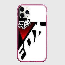 Чехол iPhone 11 Pro матовый FOX RACING - ФОКС ЧЕРНЫЙ И БЕЛЫЙ, цвет: 3D-малиновый