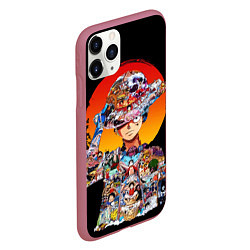 Чехол iPhone 11 Pro матовый ВАН ПИС АРКИ В ЛУФФИ ONE PIECE, цвет: 3D-малиновый — фото 2