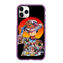 Чехол iPhone 11 Pro матовый ВАН ПИС АРКИ В ЛУФФИ ONE PIECE, цвет: 3D-фиолетовый