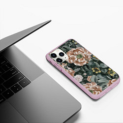Чехол iPhone 11 Pro матовый Цветы Анемоны Ночного Сада, цвет: 3D-розовый — фото 2