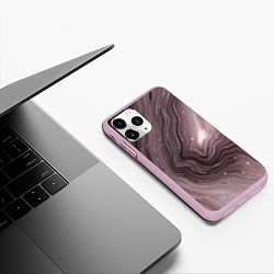 Чехол iPhone 11 Pro матовый Не перемешанные краски abstraction, цвет: 3D-розовый — фото 2