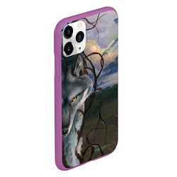 Чехол iPhone 11 Pro матовый IN COLD wolf without logo, цвет: 3D-фиолетовый — фото 2