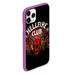 Чехол iPhone 11 Pro матовый Hellfire club, цвет: 3D-фиолетовый — фото 2