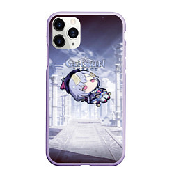 Чехол iPhone 11 Pro матовый Genshin Impact - Qiqi, цвет: 3D-светло-сиреневый