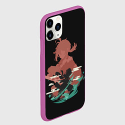 Чехол iPhone 11 Pro матовый KAZUHA GENSHIN IMPACT, цвет: 3D-фиолетовый — фото 2