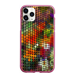 Чехол iPhone 11 Pro матовый Диско шар, цвет: 3D-малиновый
