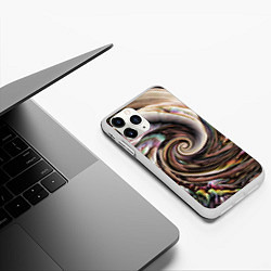 Чехол iPhone 11 Pro матовый Картина-абстракция Ураган, цвет: 3D-белый — фото 2