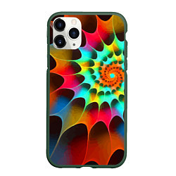 Чехол iPhone 11 Pro матовый Красочная неоновая спираль Colorful neon spiral
