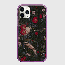 Чехол iPhone 11 Pro матовый Ботаника, цвет: 3D-фиолетовый