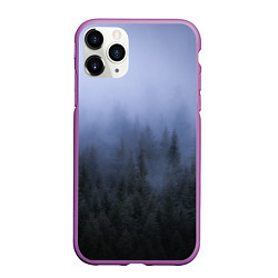 Чехол iPhone 11 Pro матовый Лес в ночи, цвет: 3D-фиолетовый