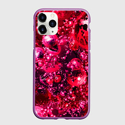 Чехол iPhone 11 Pro матовый ВОЗДУШНО КРАСНЫЕ ШАРЫ, цвет: 3D-фиолетовый