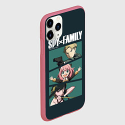 Чехол iPhone 11 Pro матовый SPY X FAMILY СЕМЬЯ ШПИОНА ЛОЙД, АНЯ, ЙОР, цвет: 3D-малиновый — фото 2