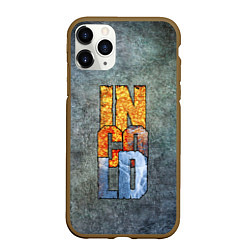 Чехол iPhone 11 Pro матовый IN COLD logo on a gray background, цвет: 3D-коричневый
