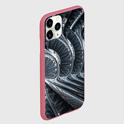 Чехол iPhone 11 Pro матовый Фрактальный абстрактный паттерн Броня Fractal Abst, цвет: 3D-малиновый — фото 2