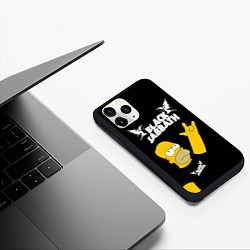 Чехол iPhone 11 Pro матовый Black Sabbath Гомер Симпсон Simpsons, цвет: 3D-черный — фото 2