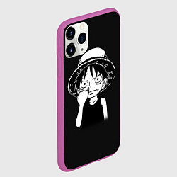 Чехол iPhone 11 Pro матовый Маленький Луффи, цвет: 3D-фиолетовый — фото 2