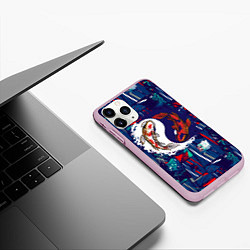 Чехол iPhone 11 Pro матовый Рыбки Инь и ян, цвет: 3D-розовый — фото 2
