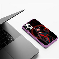 Чехол iPhone 11 Pro матовый Neon oni кунаичи, цвет: 3D-фиолетовый — фото 2