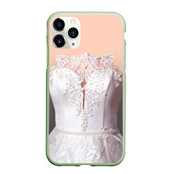 Чехол iPhone 11 Pro матовый Свадебный корсер, цвет: 3D-салатовый