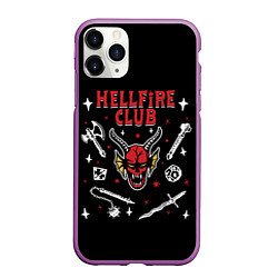 Чехол iPhone 11 Pro матовый HELLFIRE CLUB STRANGER THINGS, цвет: 3D-фиолетовый