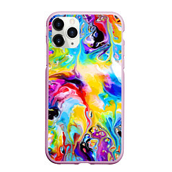 Чехол iPhone 11 Pro матовый Неоновые всплески красок Лето Neon splashes of col