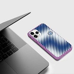 Чехол iPhone 11 Pro матовый Маленькое лого ЧЕЛСИ АБСТРАКЦИЯ, цвет: 3D-фиолетовый — фото 2