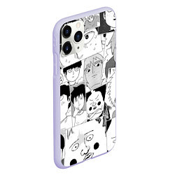 Чехол iPhone 11 Pro матовый Моб психо 100 паттерн, цвет: 3D-светло-сиреневый — фото 2