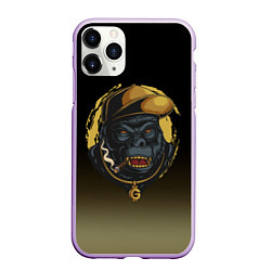 Чехол iPhone 11 Pro матовый Hip-hop Gorilla, цвет: 3D-сиреневый