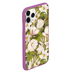 Чехол iPhone 11 Pro матовый Цветы Лилии и Астры, цвет: 3D-фиолетовый — фото 2
