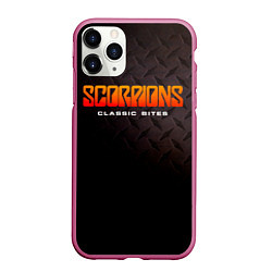 Чехол iPhone 11 Pro матовый Classic Bites - Scorpions, цвет: 3D-малиновый