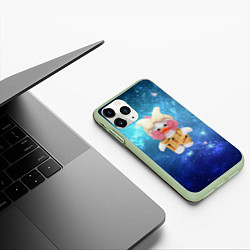 Чехол iPhone 11 Pro матовый Lalafanfan Duck в космосе, цвет: 3D-салатовый — фото 2