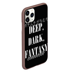 Чехол iPhone 11 Pro матовый Глубокие темные фантазии Иероглифы, цвет: 3D-коричневый — фото 2