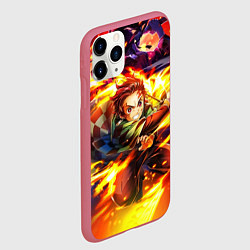Чехол iPhone 11 Pro матовый Клинок, рассекающий демонов Demon Slayer, цвет: 3D-малиновый — фото 2