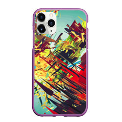 Чехол iPhone 11 Pro матовый Смелые мазки краски Экспрессионизм Bold strokes of