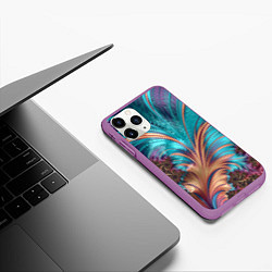 Чехол iPhone 11 Pro матовый Floral composition Цветочная композиция, цвет: 3D-фиолетовый — фото 2