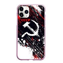 Чехол iPhone 11 Pro матовый USSR - СССР - СЕРП И МОЛОТ - КРАСКА, цвет: 3D-розовый