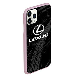 Чехол iPhone 11 Pro матовый Lexus - следы шин, цвет: 3D-розовый — фото 2