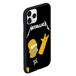 Чехол iPhone 11 Pro матовый Metallica Гомер Симпсон рокер, цвет: 3D-черный — фото 2