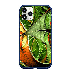 Чехол iPhone 11 Pro матовый Растительный абстрактный фрактальный паттерн Veget, цвет: 3D-тёмно-синий