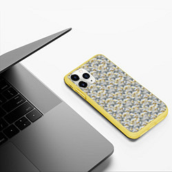 Чехол iPhone 11 Pro матовый Абстрактные нежные цветочки, цвет: 3D-желтый — фото 2