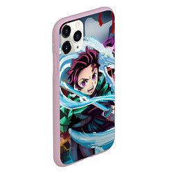 Чехол iPhone 11 Pro матовый ТАНДЖИРО КЛИНОК, РАССЕКАЮЩИЙ ДЕМОНОВ DEMON SLAYER, цвет: 3D-розовый — фото 2